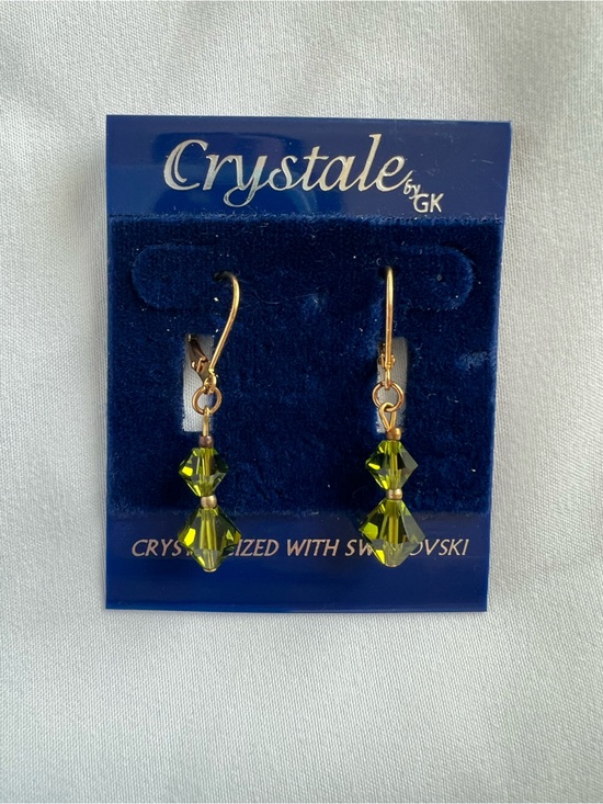 Crystale by gk Jewelry - Crystalized with Swarovski Olive Green Drop Earrings by